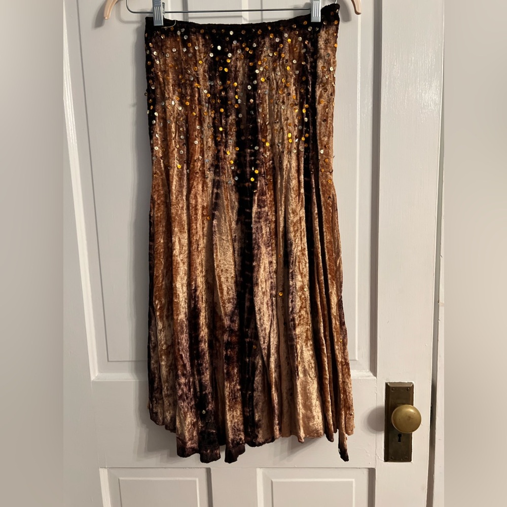 Anthropologie Velvet Embellished Skirt NWT